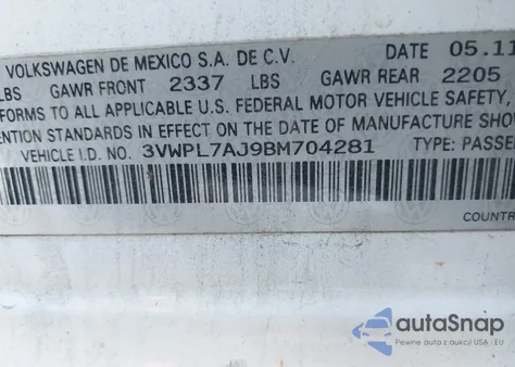 2011 Volkswagen Jetta Sportwagen 2.0L Tdi from USA, damaged, VIN 3VWPL7AJ9BM704281